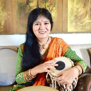 Pandita Anuradha Pal performing on Tabla