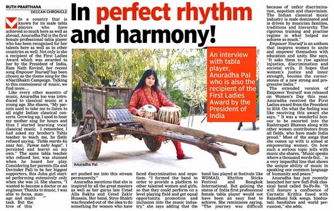 In Perfect Rhythm & Harmony – Deccan Chronicle interview and review