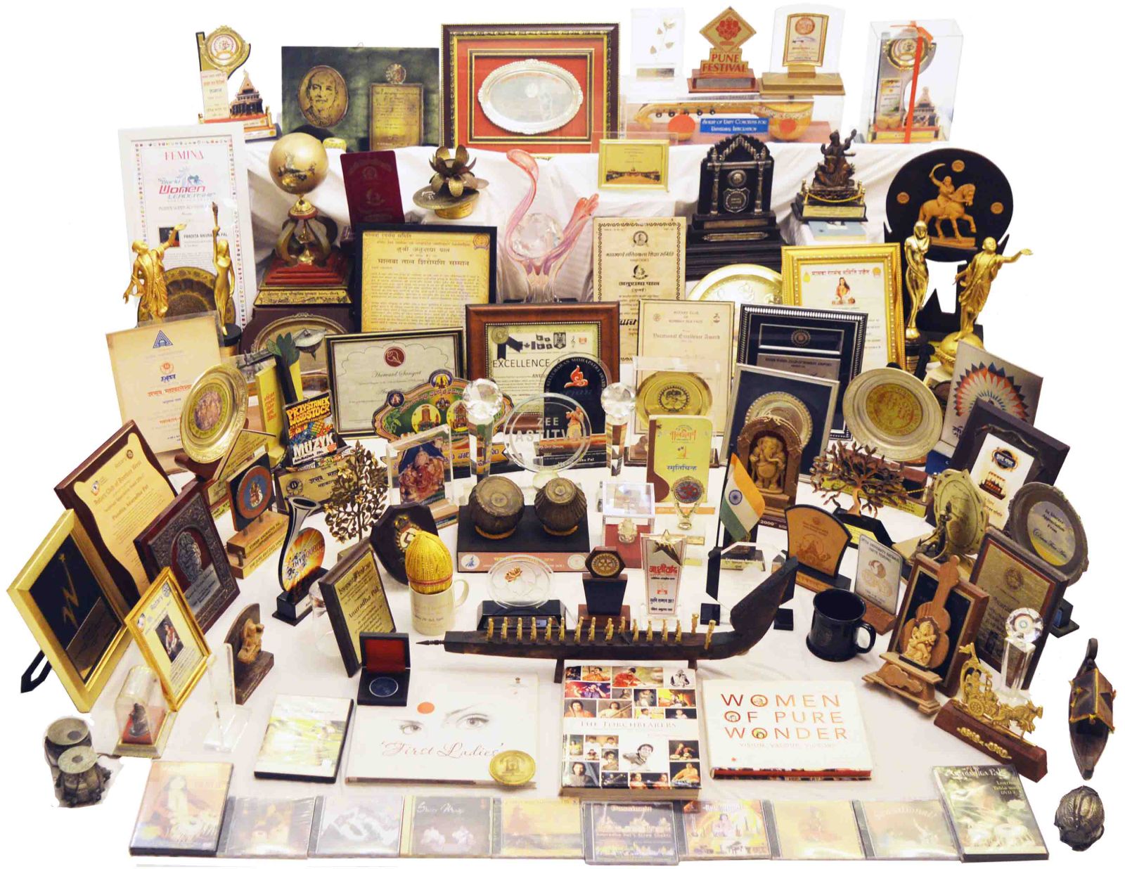Awards and achievements collage for Anuradha Pal