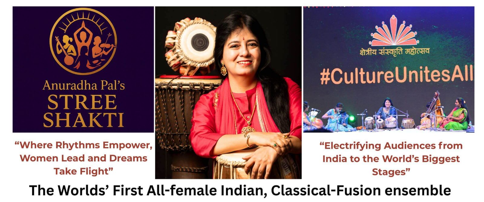 Anuradha Pal’s Stree Shakti — all-women Indian classical & folk fusion ensemble on stage