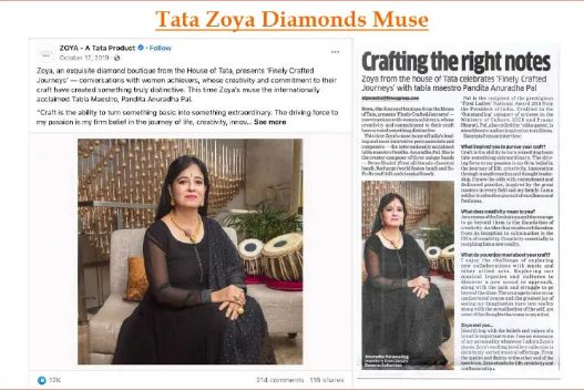 Anuradha Pal with Zoya (Tata) — brand endorsement