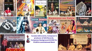 Collage of Anuradha Pal's 8 Albums and 75+ Production Tracks