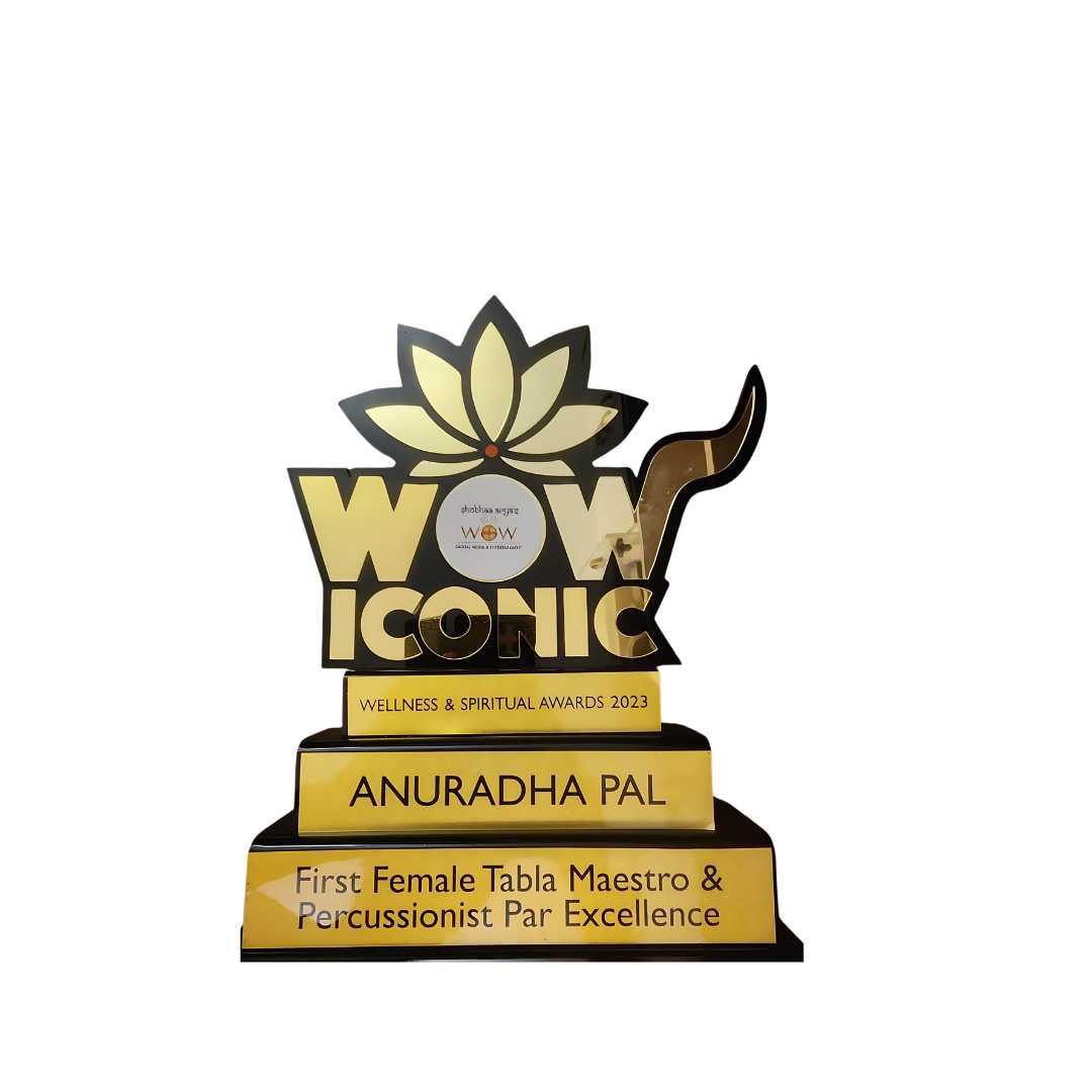 WOW Iconic Wellness & Spiritual Awards 2023 trophy.